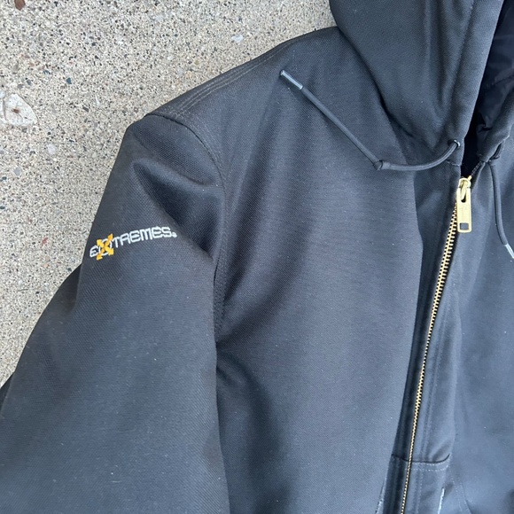 Carhartt extremes black hooded zip up jacket.  Size medium worn once - Picture 2 of 5